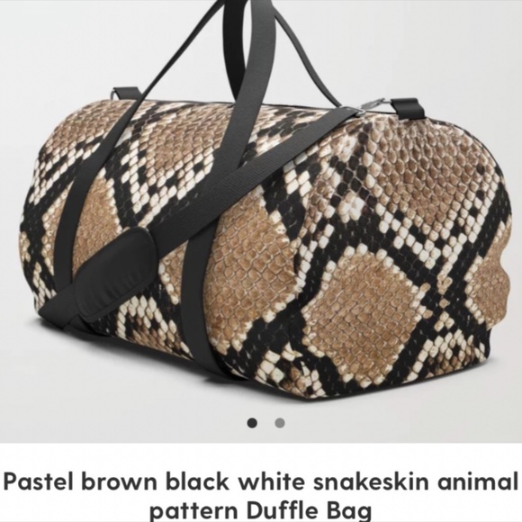 Snakeskin printed canvas bag - Picture 2 of 4